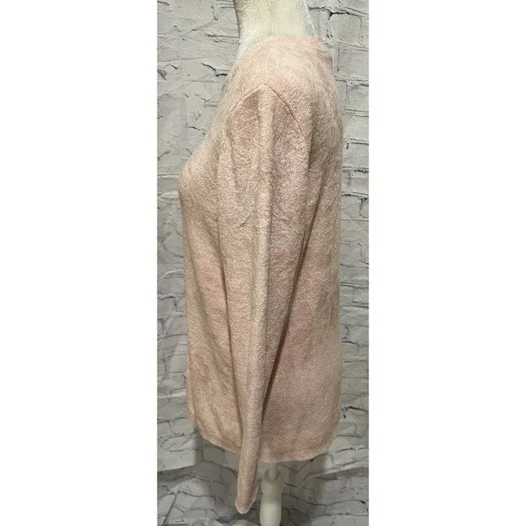 J. JILL Sweater Pink Velour Pullover Long Sleeves Round Neck Women’s Size Medium - Picture 3 of 7